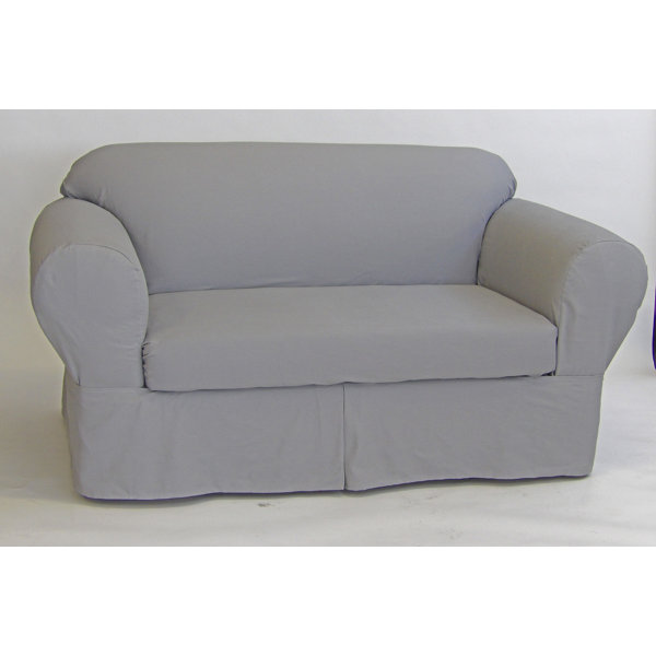 Red Barrel Studio® Box Cushion Loveseat Slipcover & Reviews Wayfair